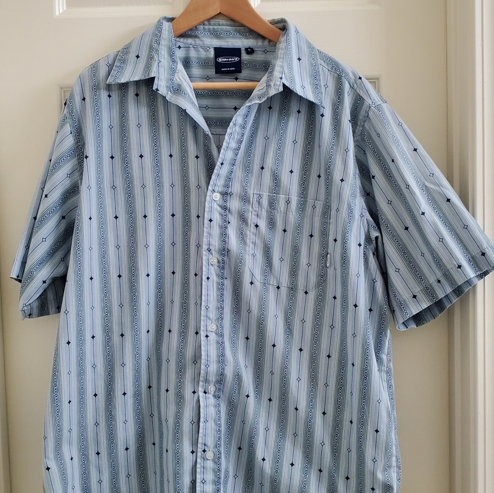 VTG Sideout Mens Casual Button Down Short Sleeve Shirt RN 48557 Sz L